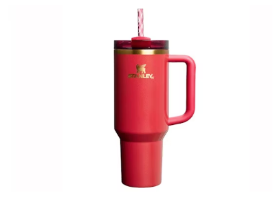 Stanley Flowstate Quencher 40oz Tumbler Scarlet Tinsel