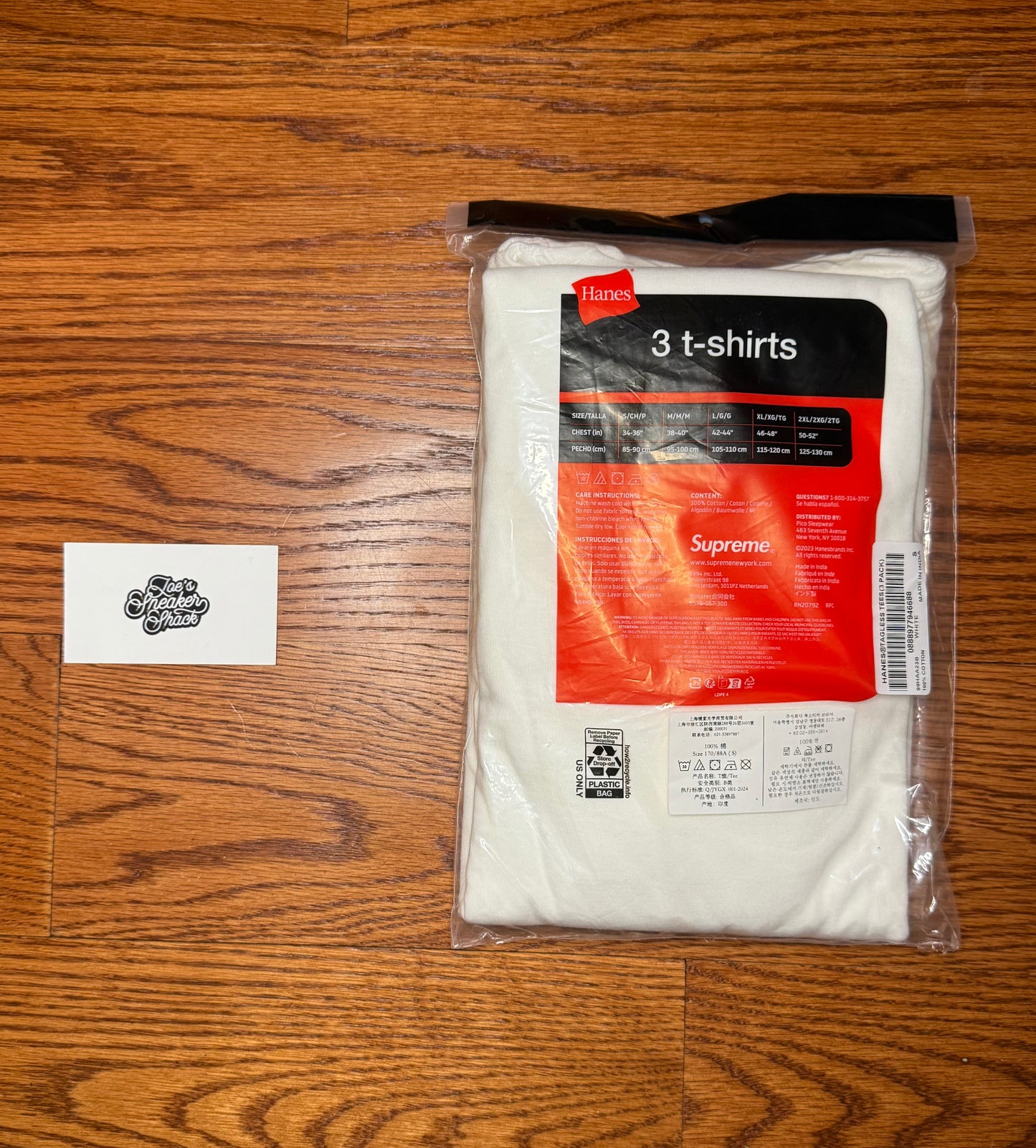 Supreme Hanes Tagless Tees (3 Pack) White