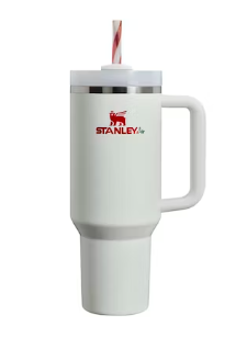 Stanley Mistletoe Twist Quncher 40oz Tumbler White